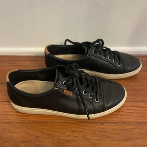 Ecco Soft 7 Sneaker Black Leather Size 38 (US 7.5) EUC